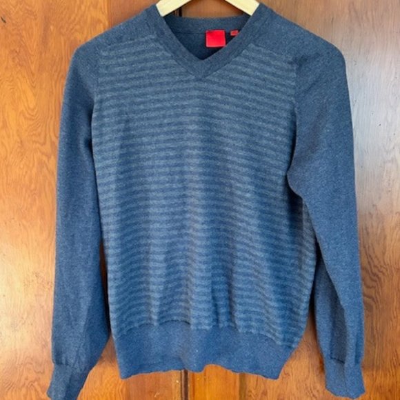 Saks 5th Ave Striped V-Neck Sweater - Picture 1 of 8